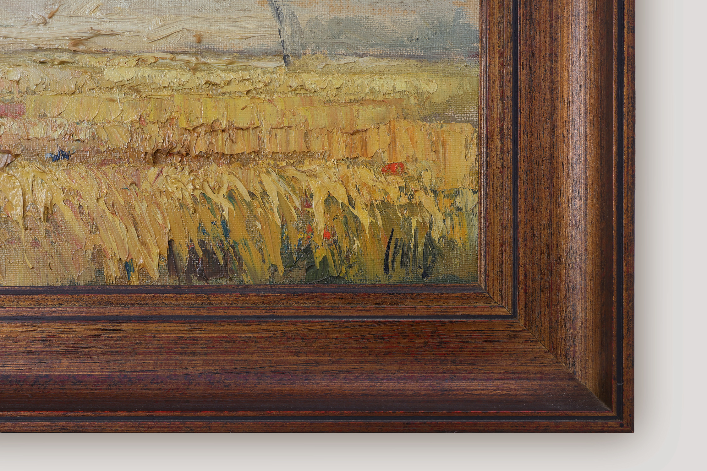 Impressionist Belgian Wheat Field Landscape Painting, Oil on Canvas, 20th Centurythumbnail